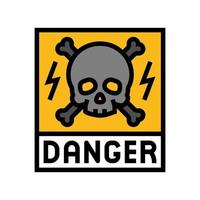 dangerous electricity color icon vector illustration