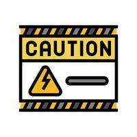 caution electricity color icon vector illustration