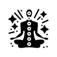 espiritual meditación yoga glifo icono vector ilustración