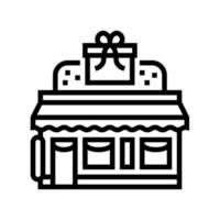 gift shop shop line icon vector illustration