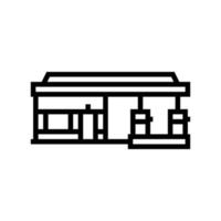gas estación tienda línea icono vector ilustración
