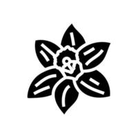 narciso flor primavera glifo icono vector ilustración