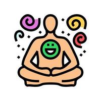 visualization meditation yoga color icon vector illustration