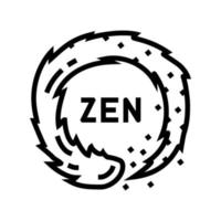 zen yoga relajarse línea icono vector ilustración