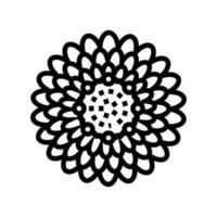 dahlia blossom spring line icon vector illustration