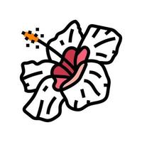 hibiscus flower spring color icon vector illustration