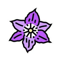 clematis flower spring color icon vector illustration