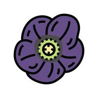 hellebore flower spring color icon vector illustration