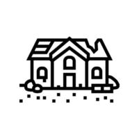 broken house disaster line icon vector illustration