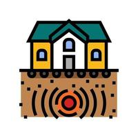 house protect earthquake color icon vector illustration