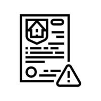casa terremoto accidente seguro línea icono vector ilustración