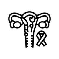 uterine cancer line icon vector illustration