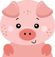 Funny pig peeking isolated on white vector