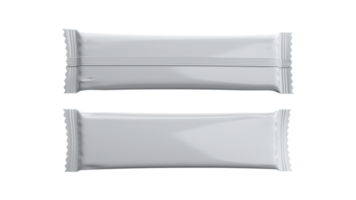 vit choklad eller wafer pack, fram- och baksida. mock-up för produktpaket branding 3d illustration png