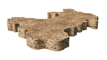 Wales Map sand, rock ground Map texture 3d illustration png