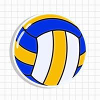 Cute volleyball sticker. Vector hand drawn cartoon kawaii character illustration icon. Isolated on background. Volleyball ball character concept