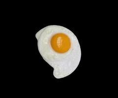 sunny side up egg isolated in black background photo
