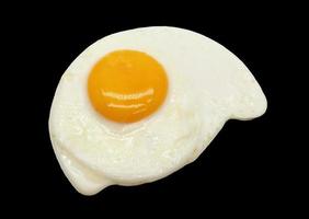sunny side up egg isolated in black background photo