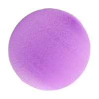 Fluffy purple 3D geometric shape on transparent background, as png. Furry, soft and hairy sphere. Trendy, cute design element. Cut out object. 3D rendering. png