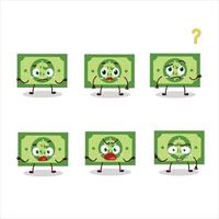 Cartoon character of money with what expression vector