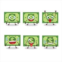 Cartoon character of money with smile expression vector