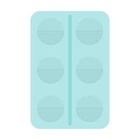 Tablets in a blister pack. Flat vector illustration