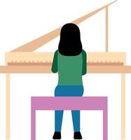 The girl is playing the piano. vector