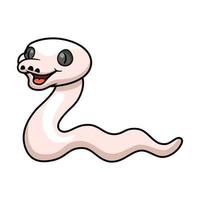 Cute black eyed leucistic reticulatus python cartoon vector