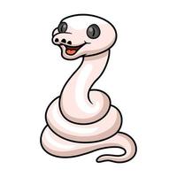 Cute black eyed leucistic reticulatus python cartoon vector