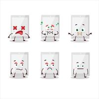 White tablet cartoon character with nope expression vector