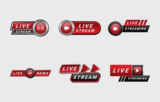 Set of Live Streaming Badges vector