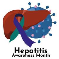 Hepatitis Awareness Month, idea for a poster, banner, flyer or postcard on the topic of infectious diseases vector