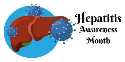 Hepatitis Awareness Month, horizontal banner on the theme of health and medicine vector