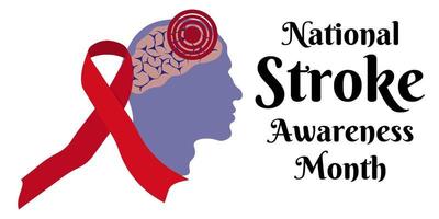 National Stroke Awareness Month, medical horizontal banner vector