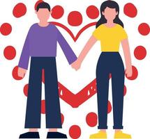 Couple holding hands. vector