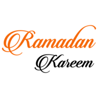 Ramadan Kareem in black and orange png