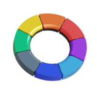 3d rendered color wheels perfect for design project png