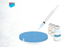 Vaccination in Fiji with different type of COVID-19 vaccine. Concept with the vaccine injection in the map of Fiji. vector