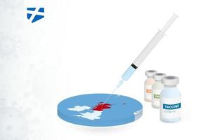 Vaccination in Scotland with different type of COVID-19 vaccine. Concept with the vaccine injection in the map of Scotland. vector