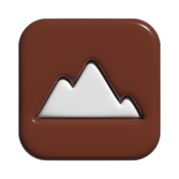 3d icon of mountain png