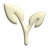 3d icon of leaf png