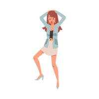 Panic woman afraid and screaming in fear, flat illustration isolated. png