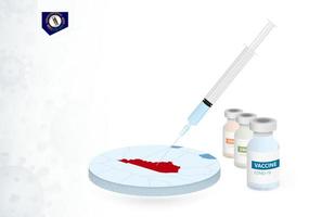 Vaccination in Kentucky with different type of COVID-19 vaccine. Concept with the vaccine injection in the map of Kentucky. vector