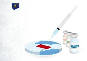 Vaccination in Pennsylvania with different type of COVID-19 vaccine. Concept with the vaccine injection in the map of Pennsylvania. vector