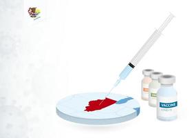 Vaccination in Illinois with different type of COVID-19 vaccine. Concept with the vaccine injection in the map of Illinois. vector