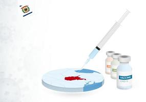 Vaccination in West Virginia with different type of COVID-19 vaccine. Concept with the vaccine injection in the map of West Virginia. vector