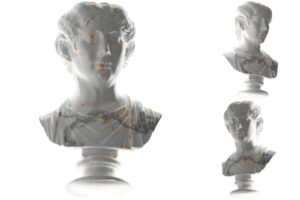 Rinascimento ritratto di un' romano signora nel oro e marmo per abbigliamento, album copertine, e sociale media png