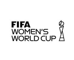 fifa De las mujeres mundo taza negro logo mundial campeón símbolo diseño vector resumen ilustración