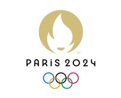 París 2024 oficial logo olímpico juegos símbolo resumen diseño vector ilustración