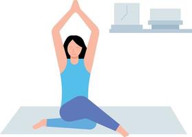 The girl is doing yoga. vector